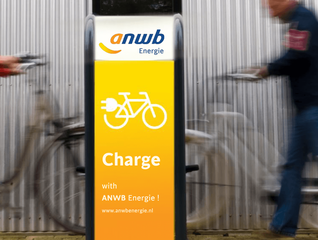 Charging point with ANWB Energie campaign